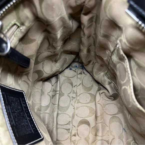 VINTAGE COACH Hamptons Black Leather Tote  Shoulder Bag #8E92 🖤 - Picture 9 of 9